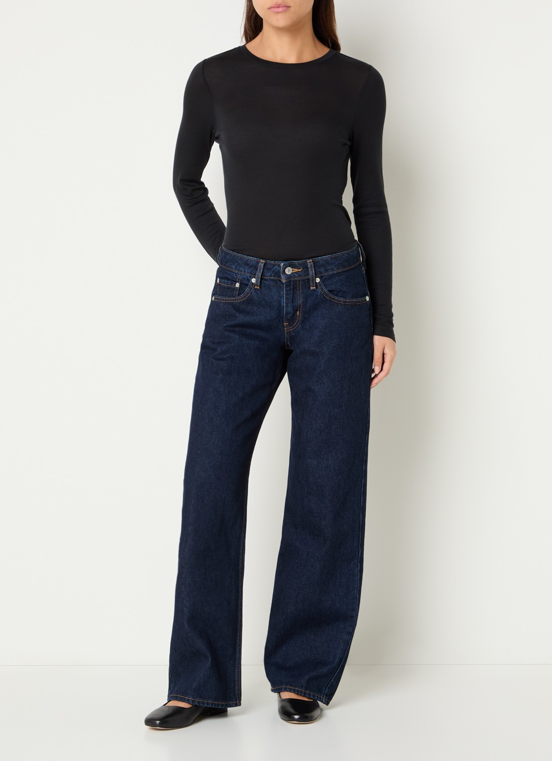 Levi's Low waist loose fit jeans met donkere wassing - voorkant 2 indigo