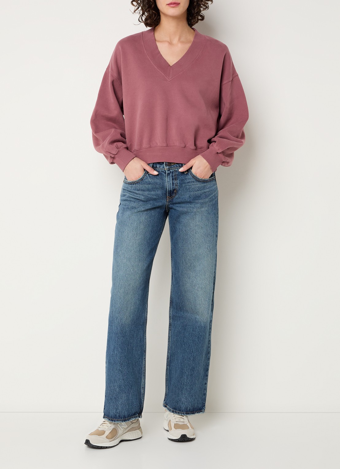 Levi's Low waist loose fit jeans met medium wassing - voorkant 4 indigo