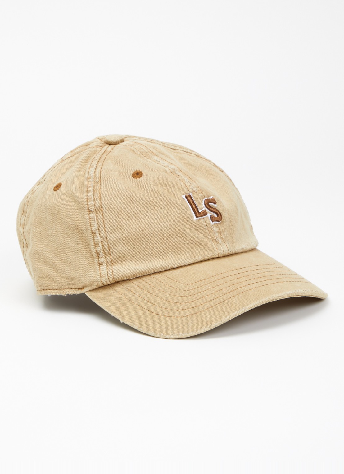 Levi's LS pet met logo borduring - voorkant beige