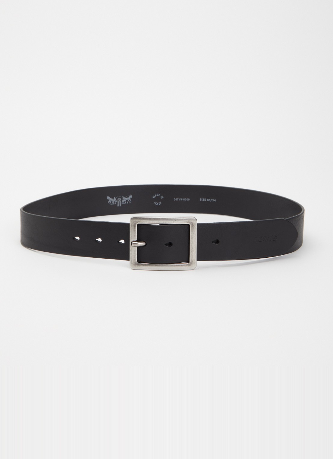 Levi's Mason riem van leer - voorkant 2 zwart