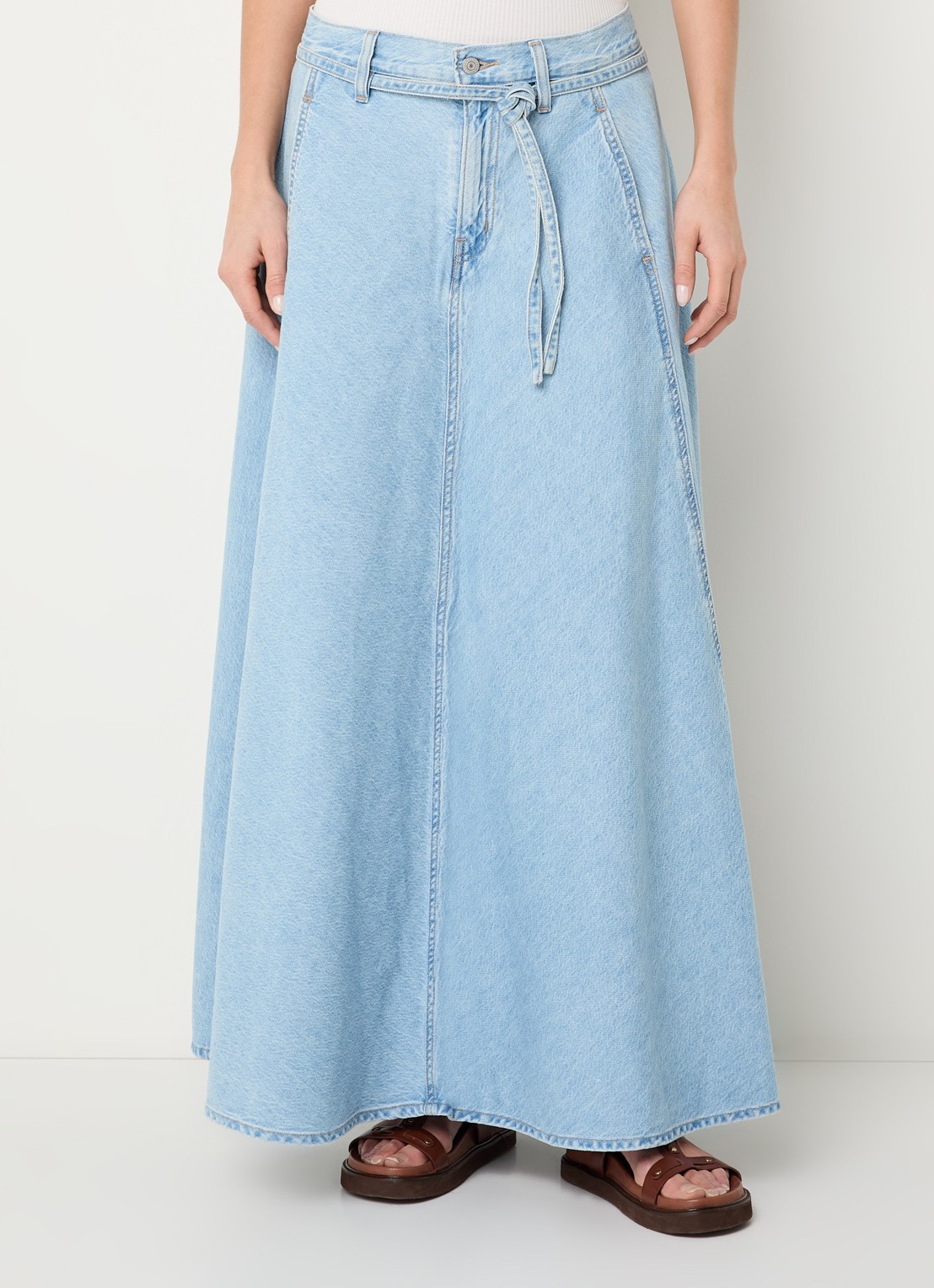 Levi's Maxi rok van denim - detail 4 indigo