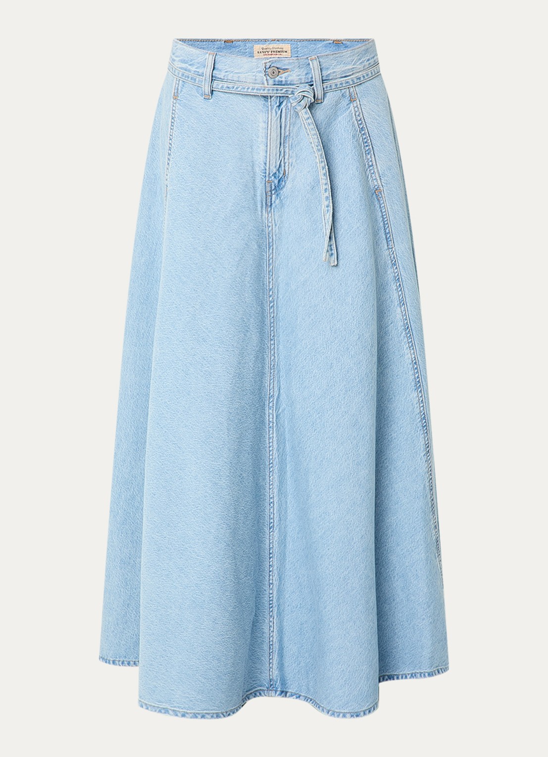 Levi's Maxi rok van denim - voorkant 2 indigo