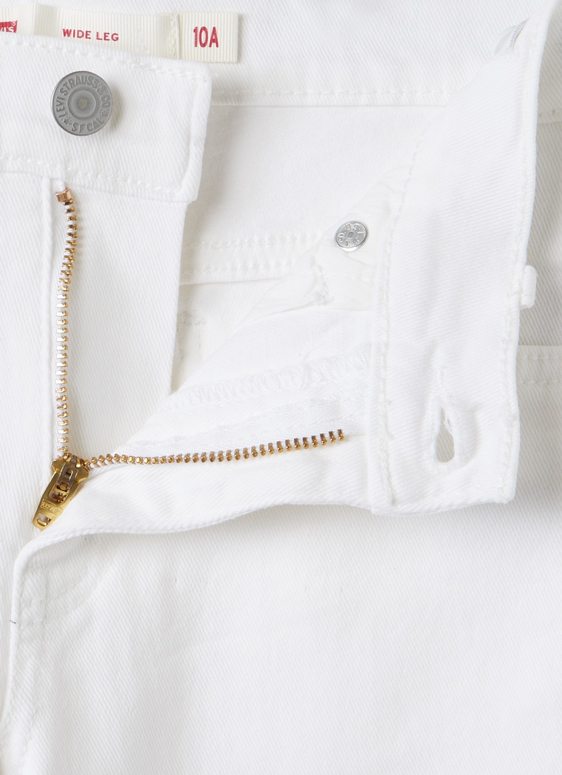 Levi's Mid waist wide leg jeans met gekleurde wassing - detail 3 wit