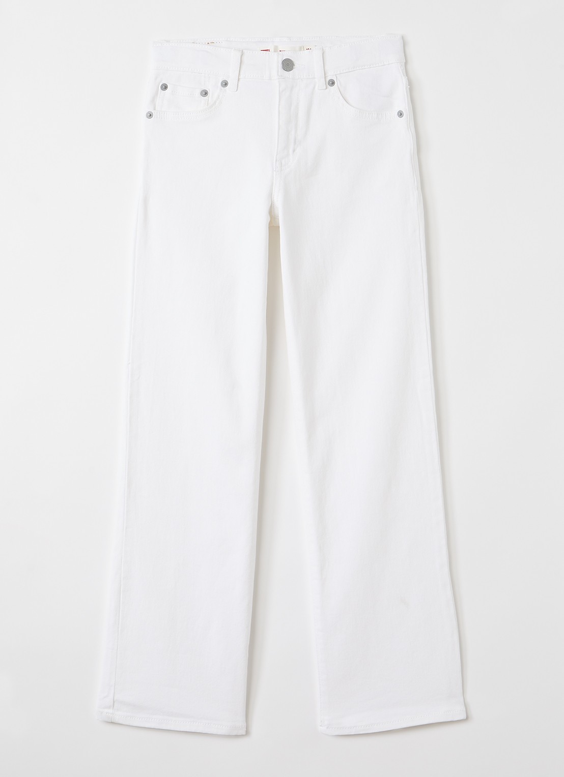 Levi's Mid waist wide leg jeans met gekleurde wassing - voorkant wit
