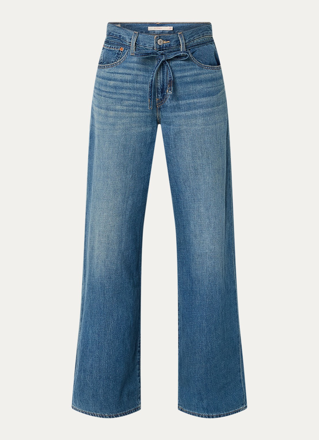 Levi's Mid waist wide leg jeans met medium wassing - voorkant 4 indigo