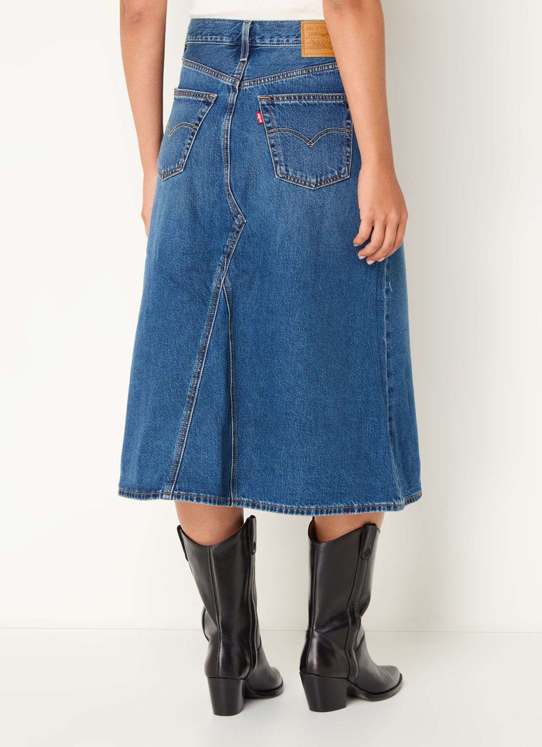 Levi's Midi A-lijn spijkerrok - achterkant 3 indigo