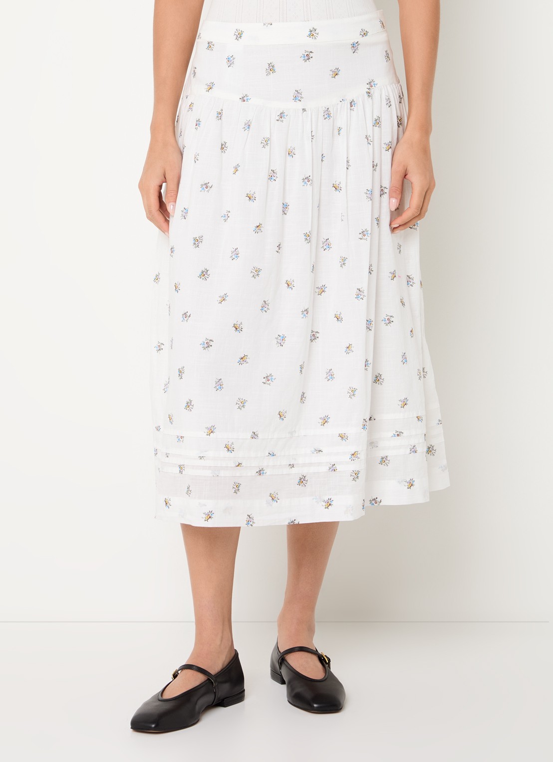 Levi's Midi rok met bloemenprint - detail 3 wit