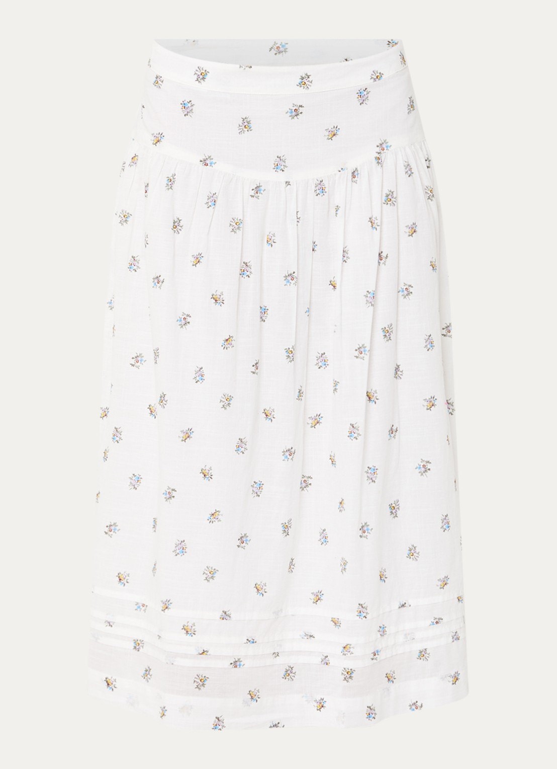 Levi's Midi rok met bloemenprint - voorkant wit