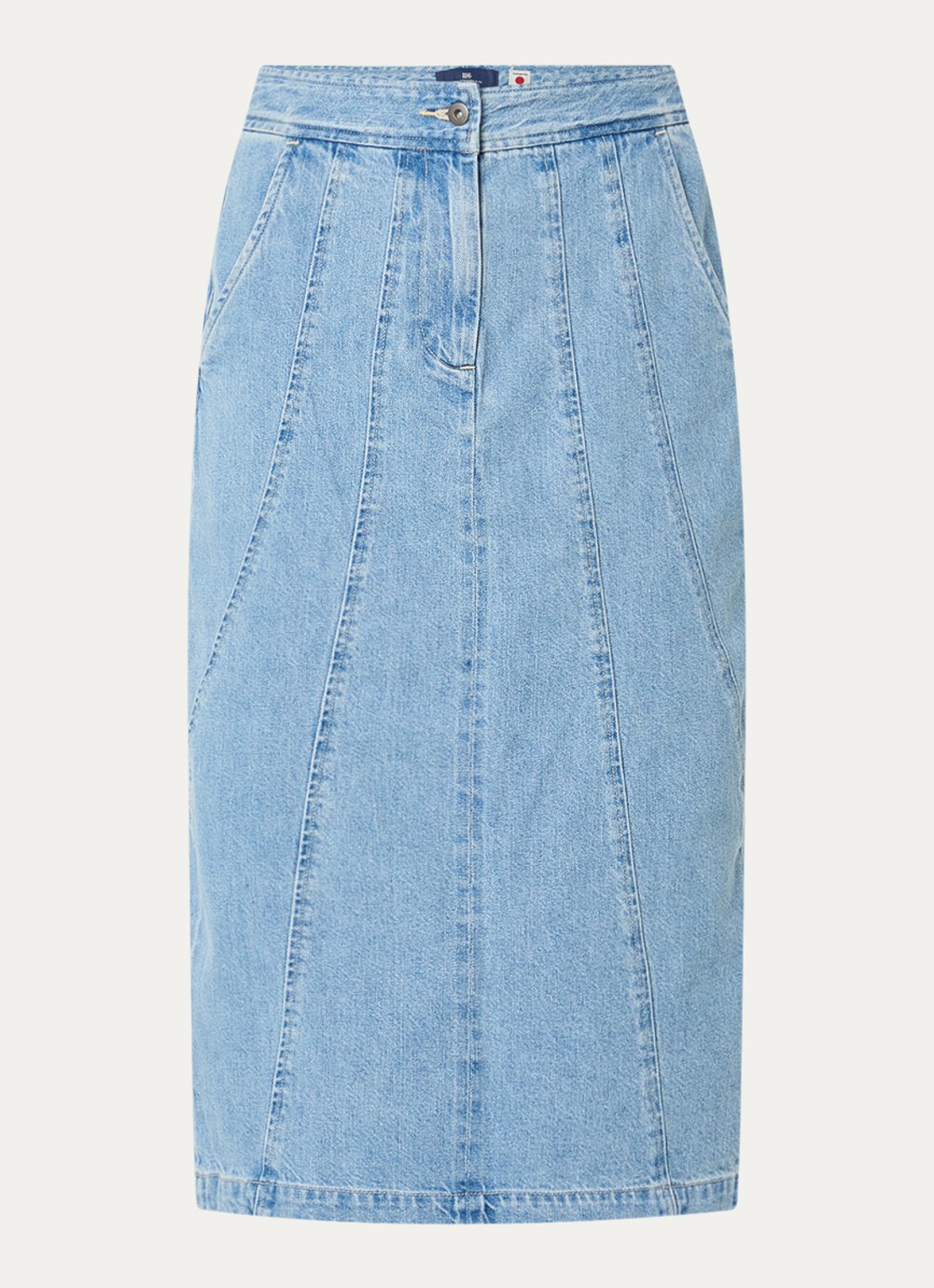 Levi's Midi spijkerrok met steekzakken en split - voorkant 2 indigo