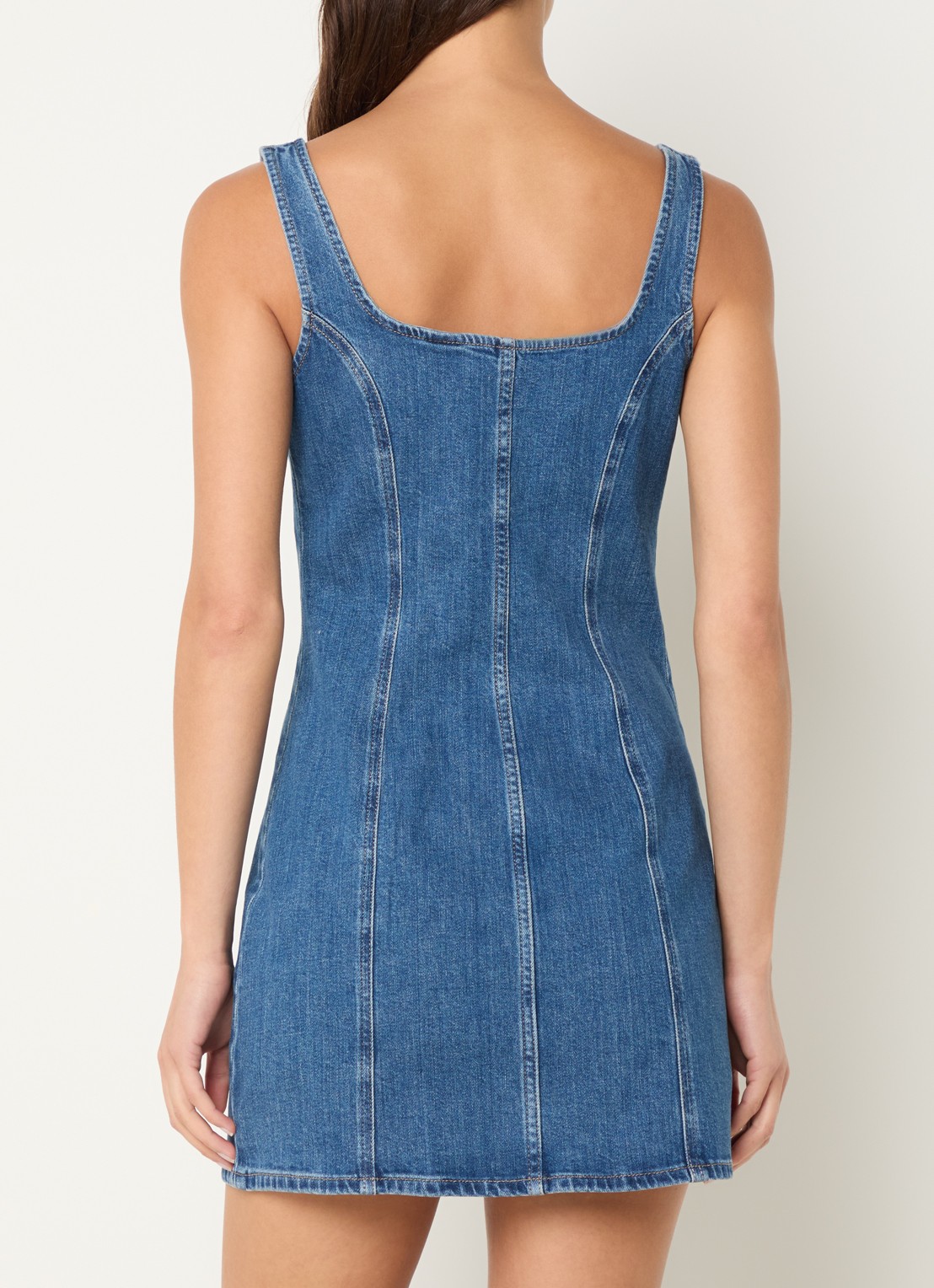 Levi's Mini denim jurk met rechthoekige hals - achterkant 3 indigo