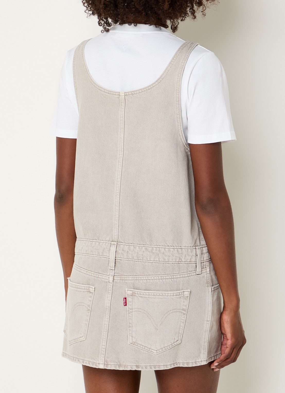 Levi's Mini denim jurk met ronde hals - achterkant 2 lichtgrijs