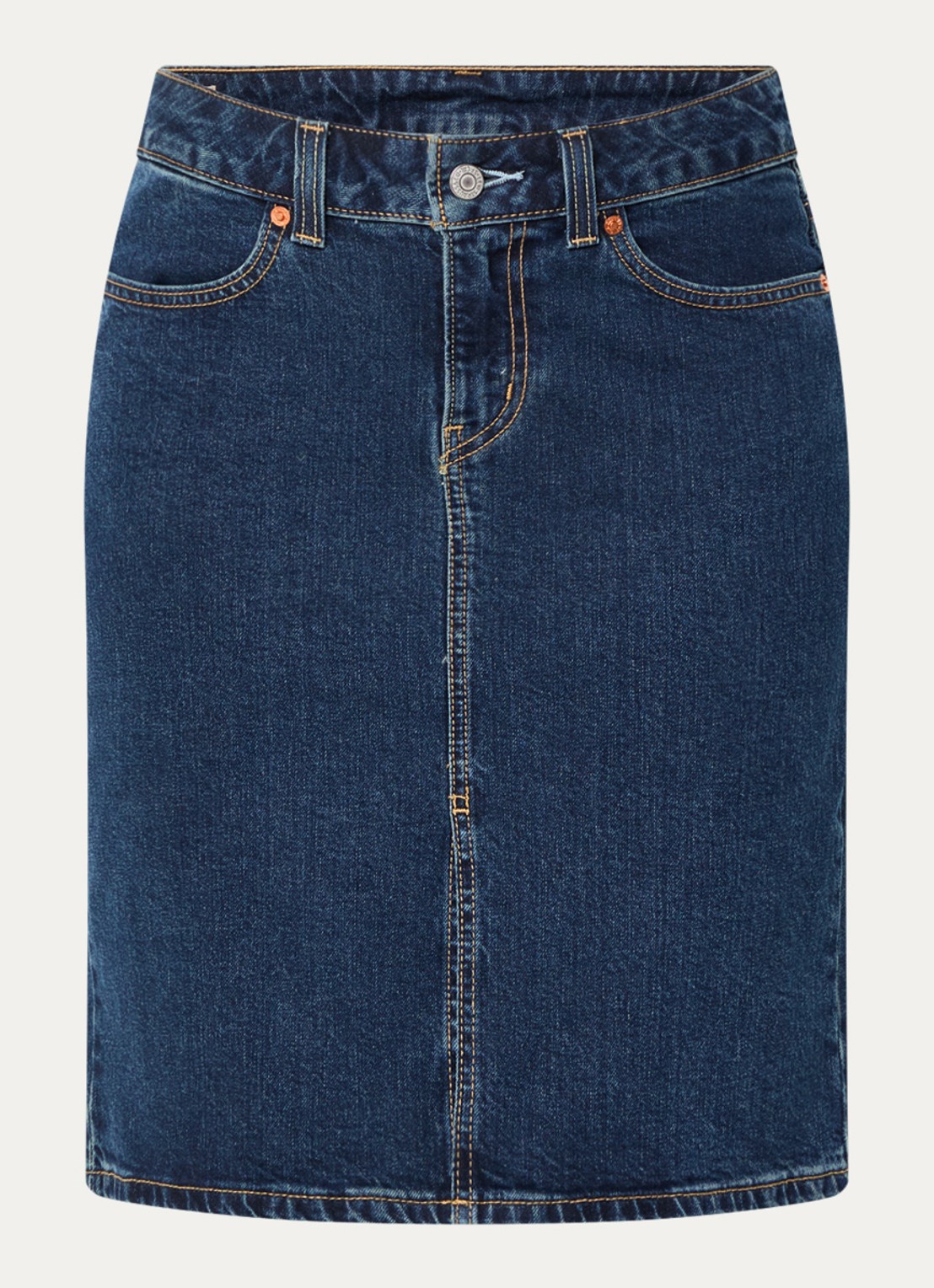 Levi's Mini spijkerrok met donkere wassing - voorkant 2 indigo