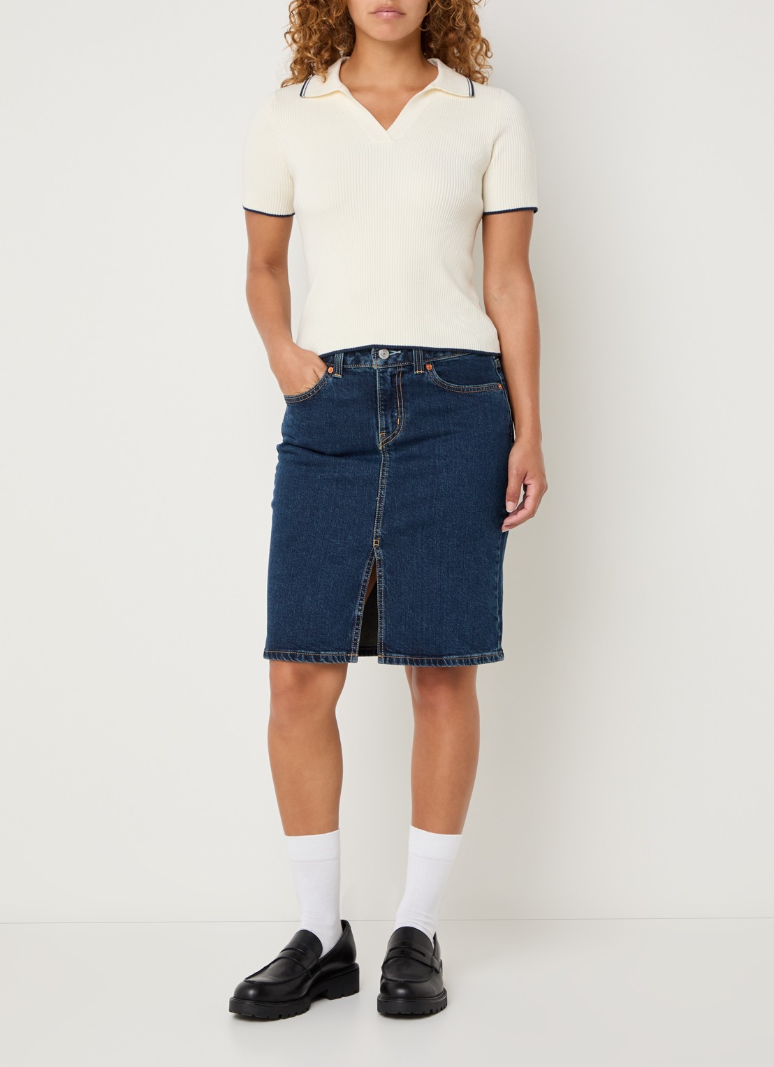 Levi's Mini spijkerrok met donkere wassing - voorkant 3 indigo