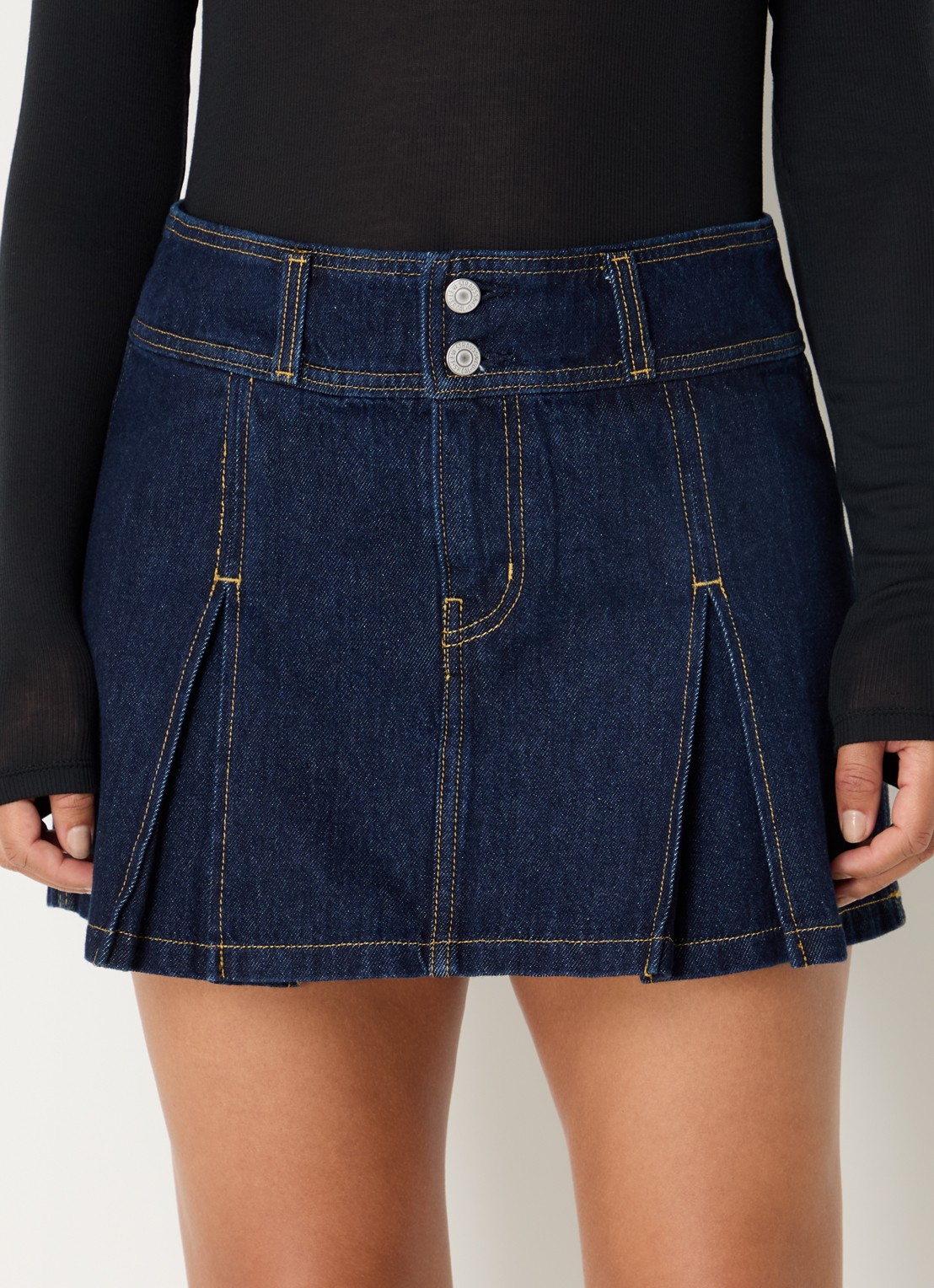 Levi's Mini spijkerrok met plooidetail - detail 4 indigo