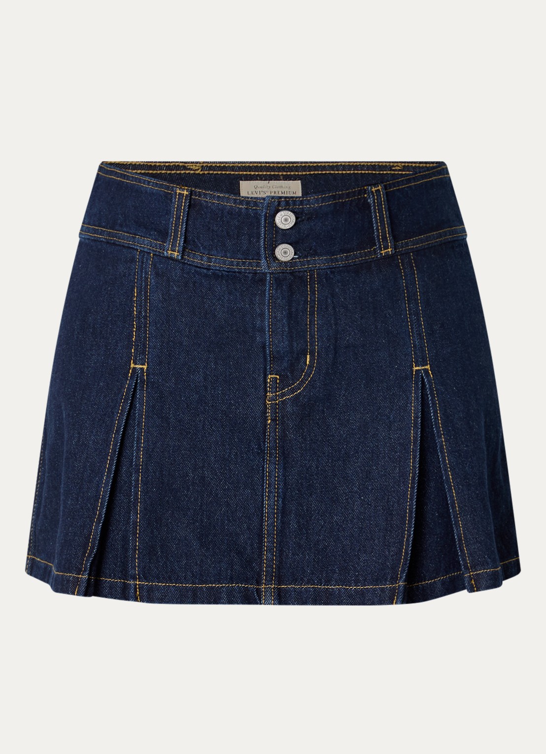 Levi's Mini spijkerrok met plooidetail - voorkant 2 indigo