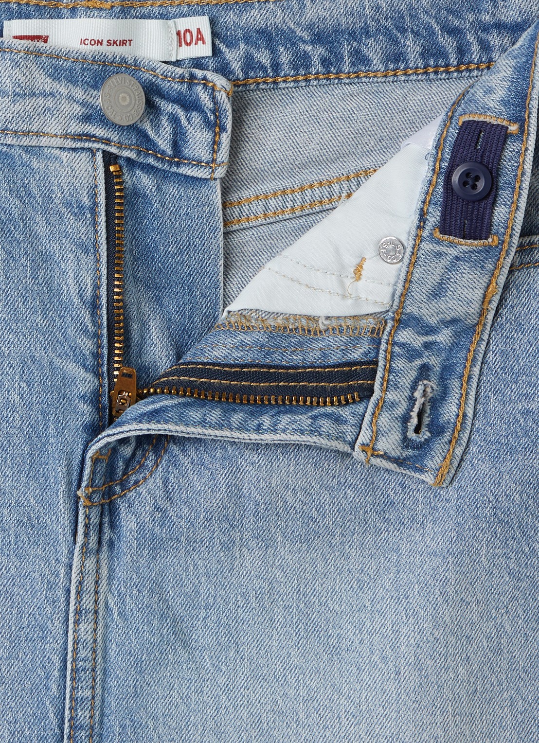 Levi's Mini spijkerrok met steekzakken - detail indigo