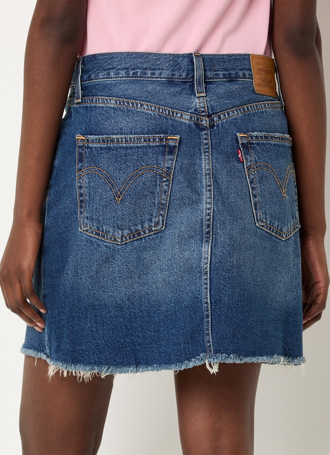 Levi's Mini spijkerrok met steekzakken - achterkant 3 indigo