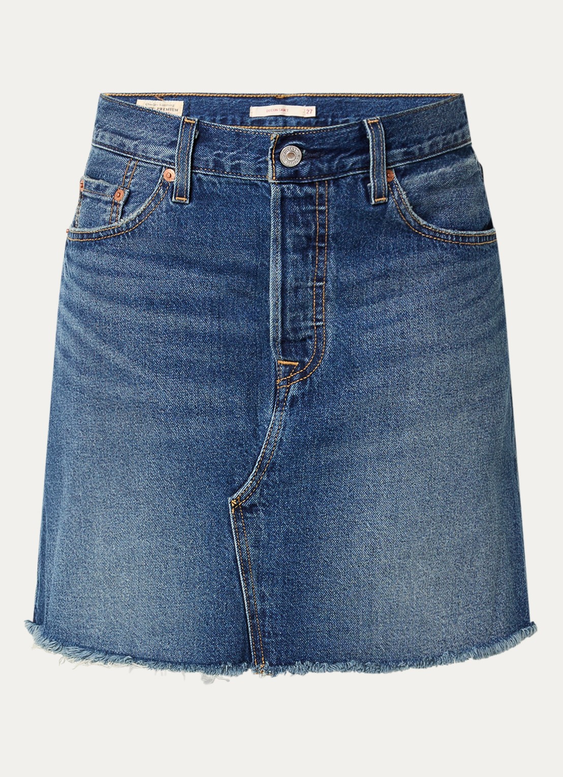 Levi's Mini spijkerrok met steekzakken - voorkant indigo