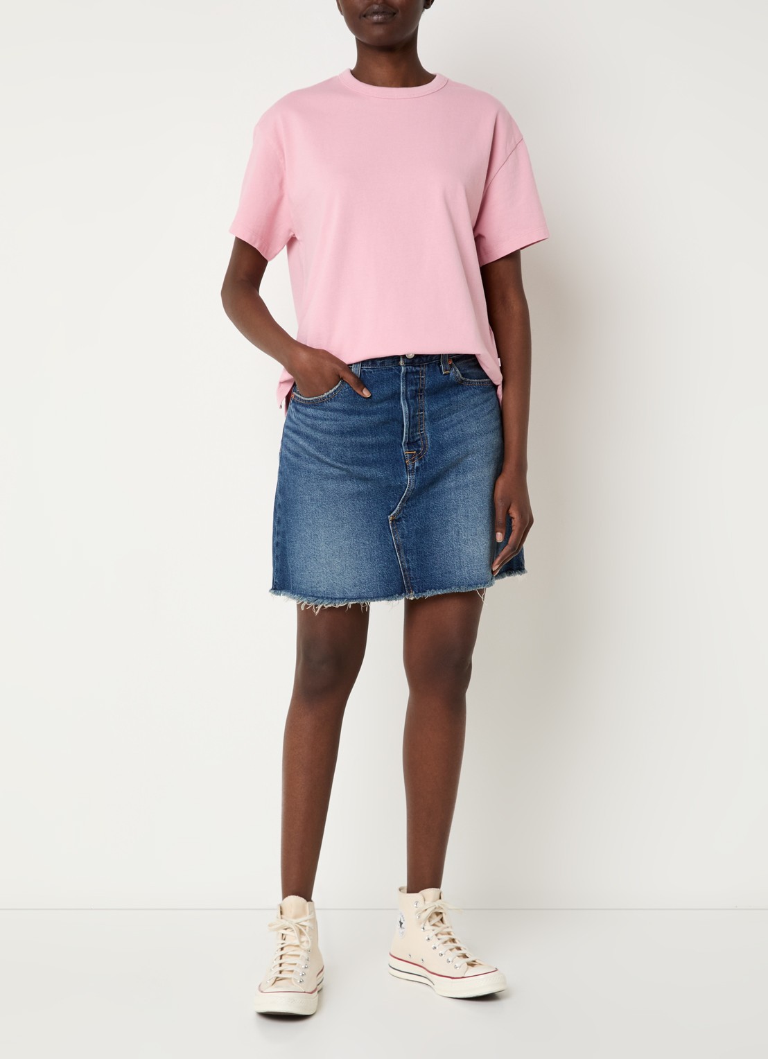 Levi's Mini spijkerrok met steekzakken - voorkant 2 indigo