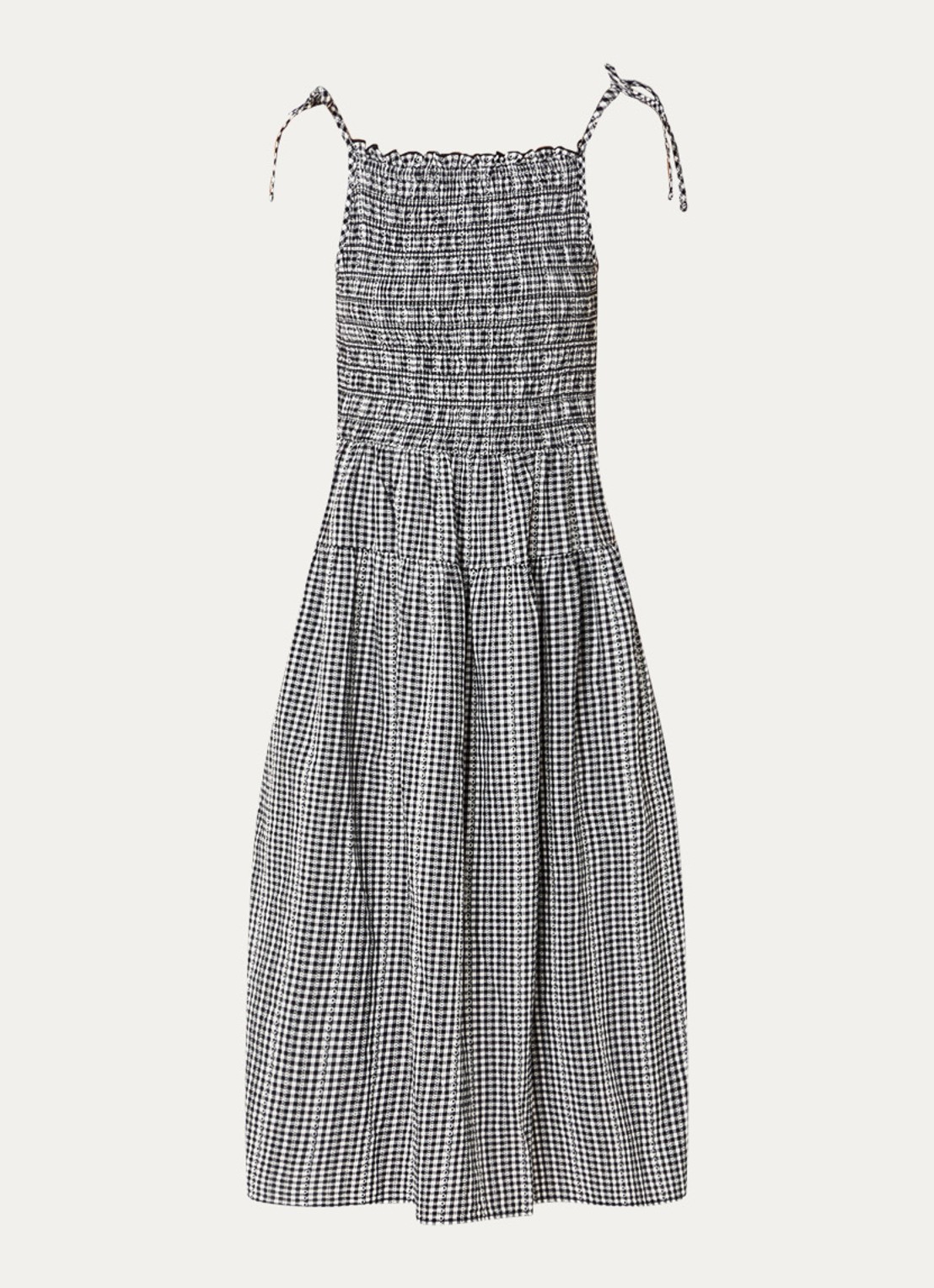 Levi's Monaco midi jurk met stippenprint - voorkant zwart