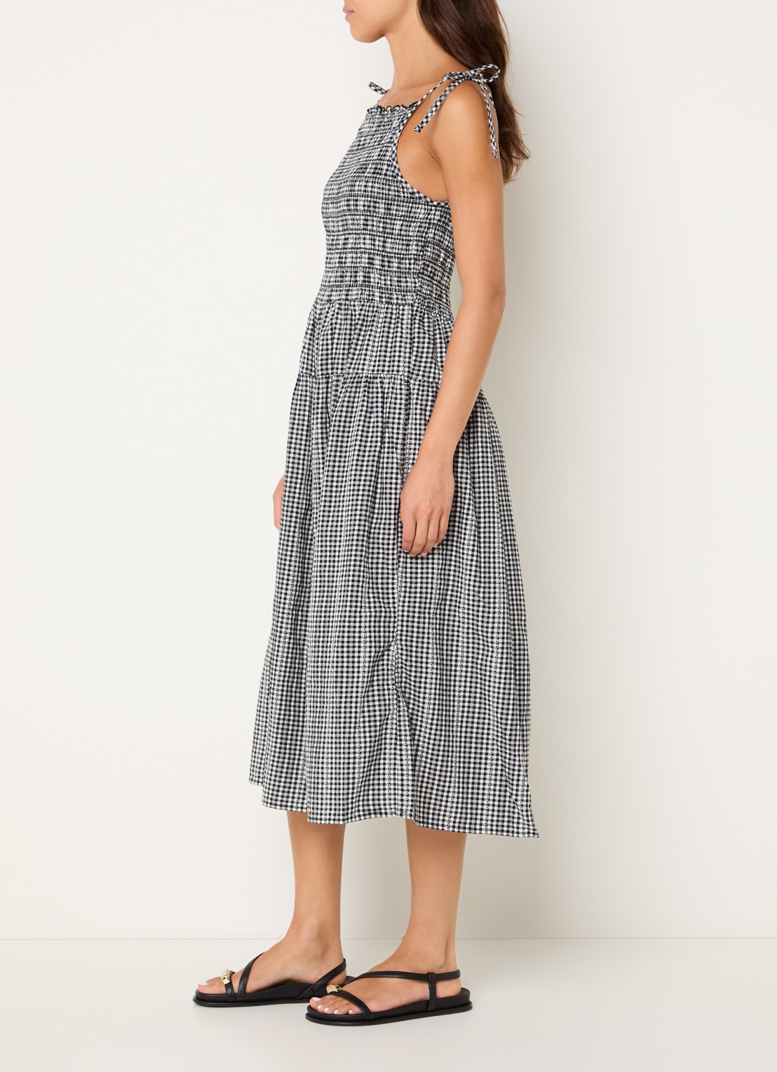Levi's Monaco midi jurk met stippenprint - voorkant 2 zwart