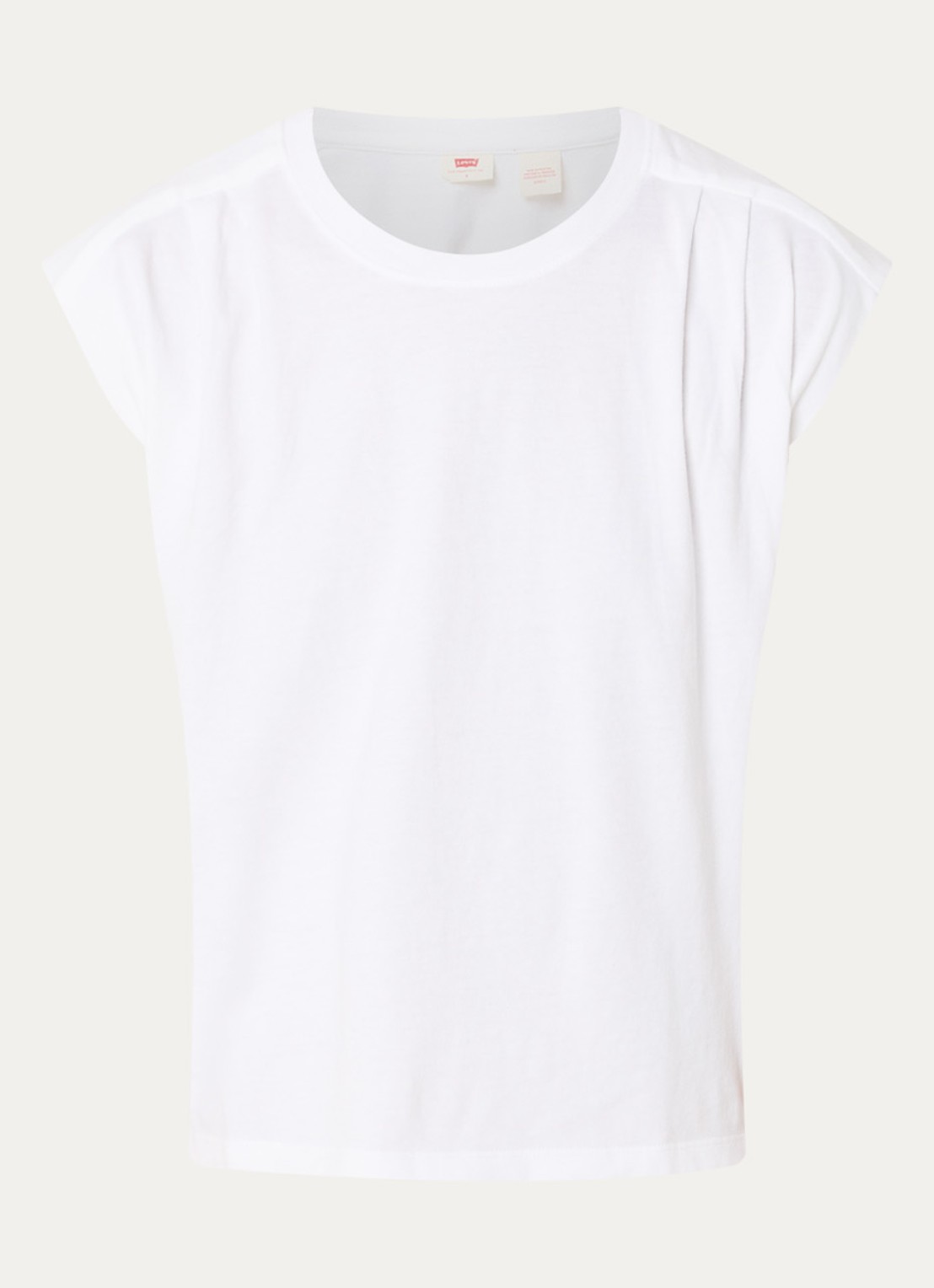 Levi's Mouwloos T-shirt met plooidetail - voorkant wit