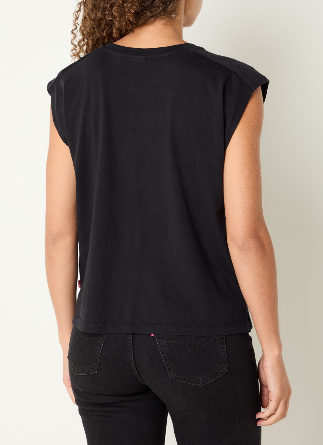 Levi's Mouwloos T-shirt met plooidetail - achterkant 2 zwart