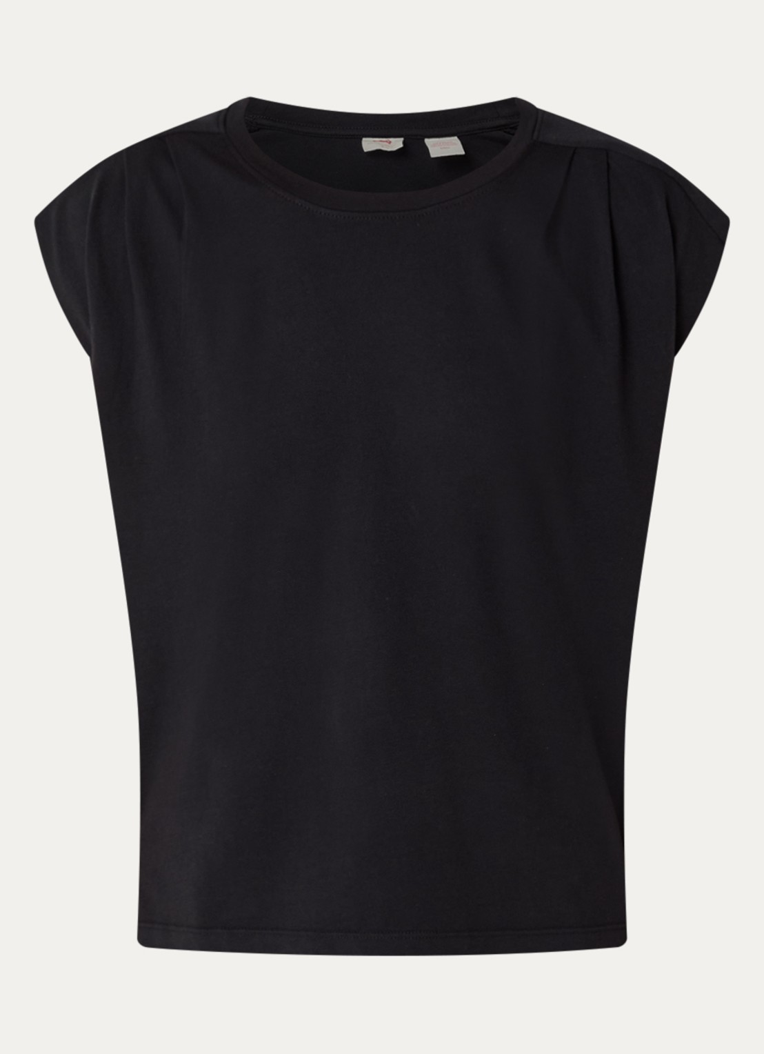 Levi's Mouwloos T-shirt met plooidetail - voorkant 3 zwart
