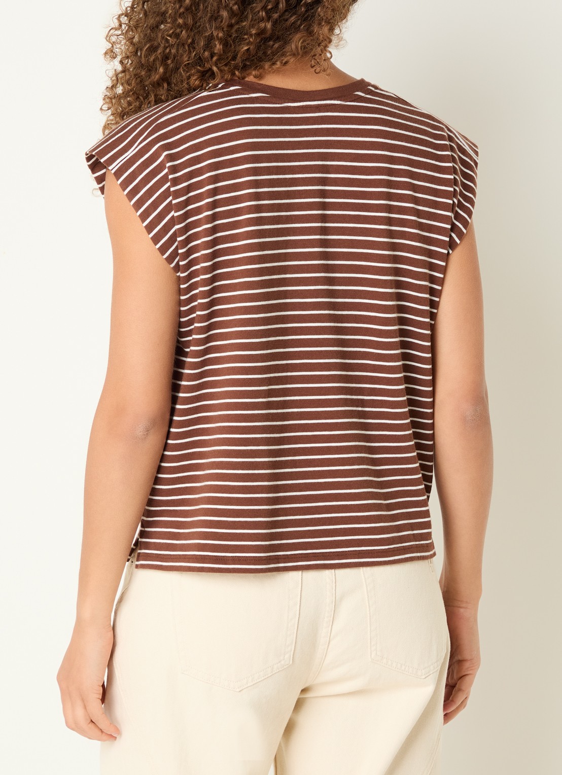 Levi's Mouwloos T-shirt met streepprint - achterkant 3 bruin