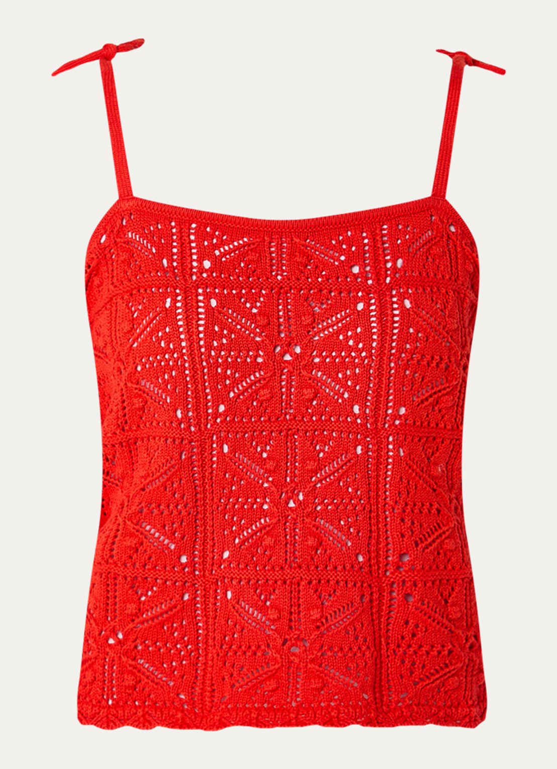 Levi's Mouwloze top met opengwerkt dessin - voorkant 2 rood