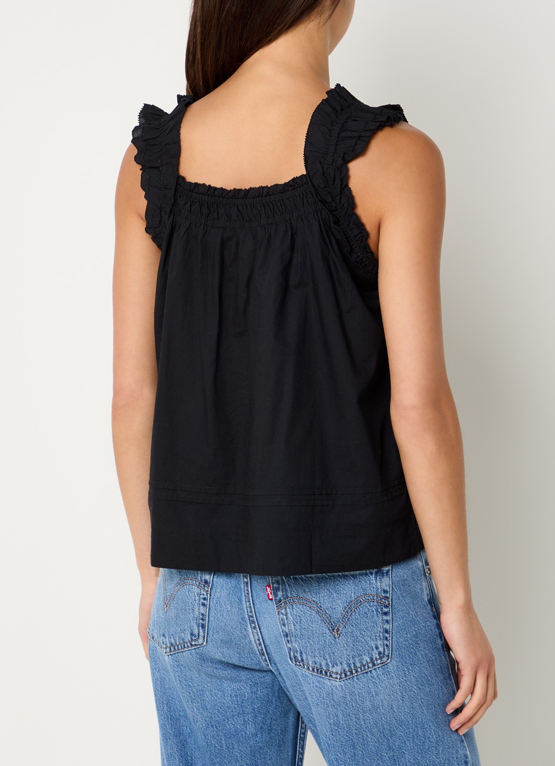 Levi's Mouwloze top met rechthoekige hals - achterkant zwart