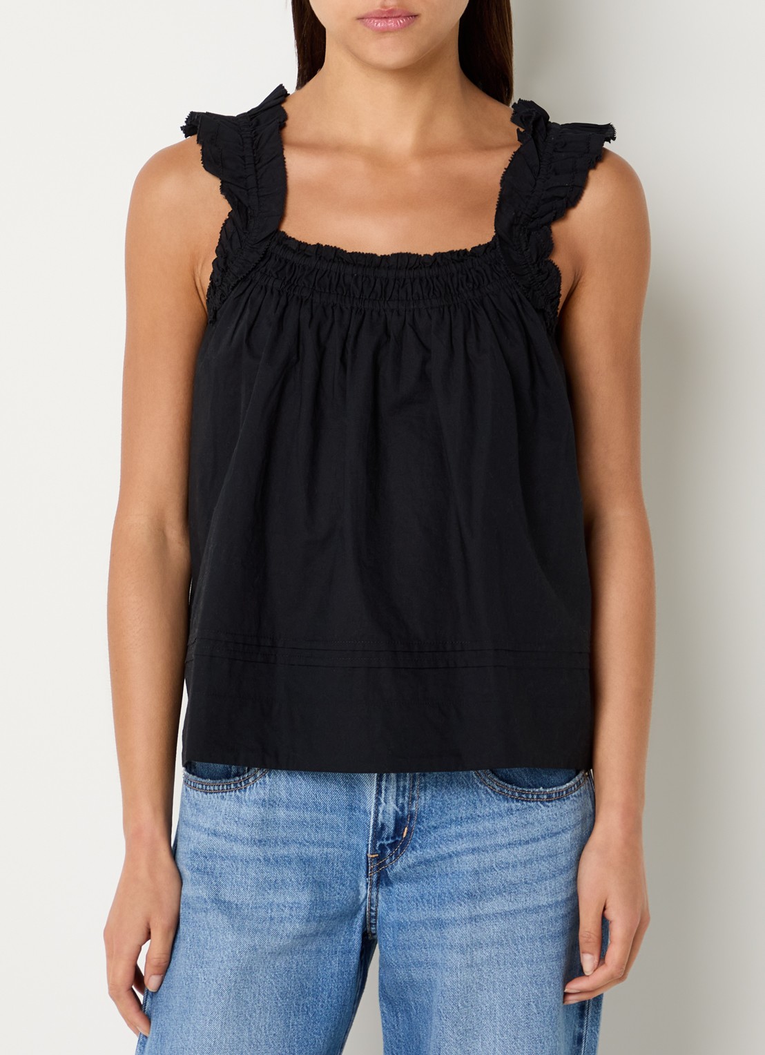 Levi's Mouwloze top met rechthoekige hals - detail 4 zwart