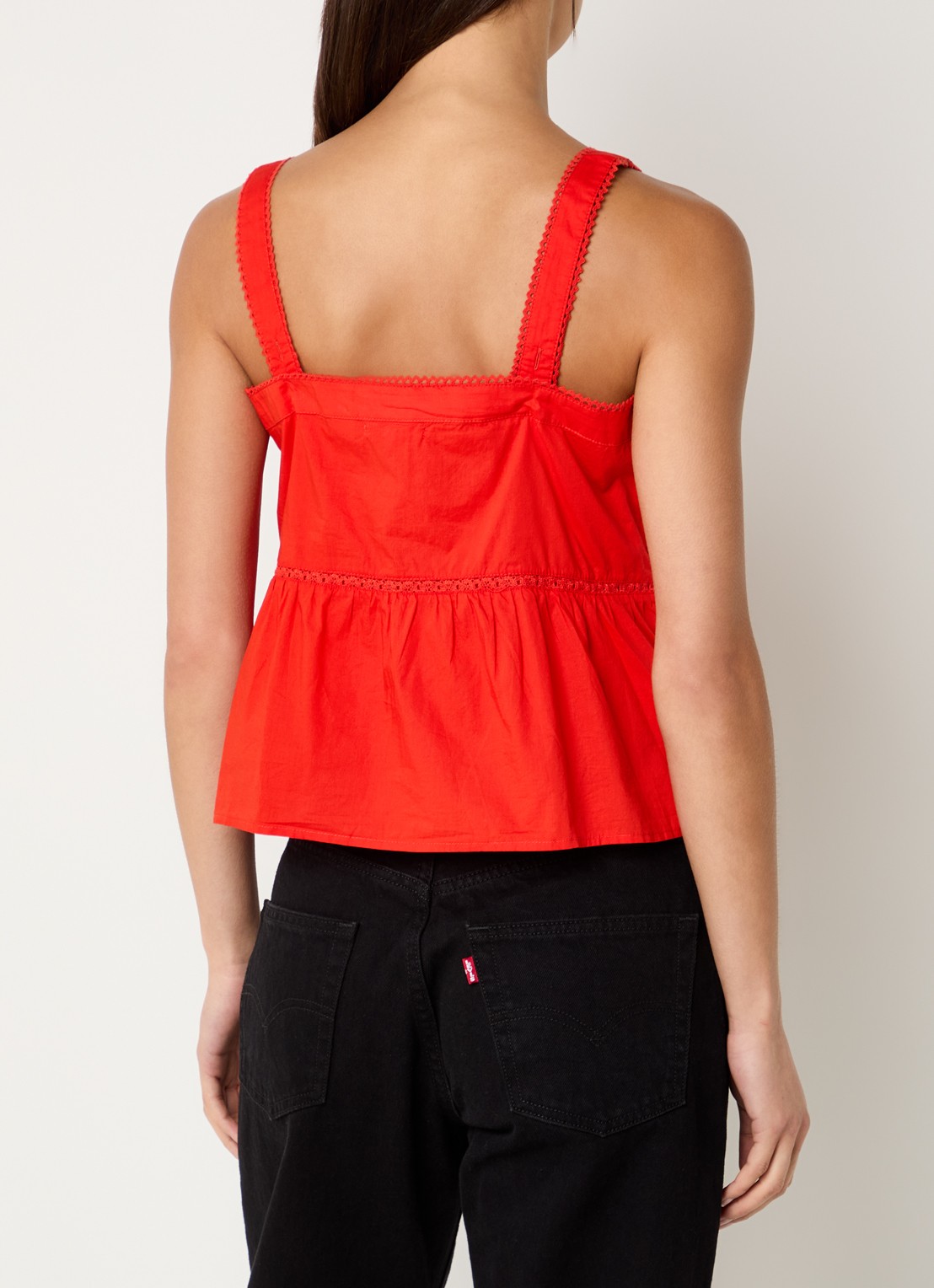 Levi's Mouwloze top met rechthoekige hals - achterkant rood
