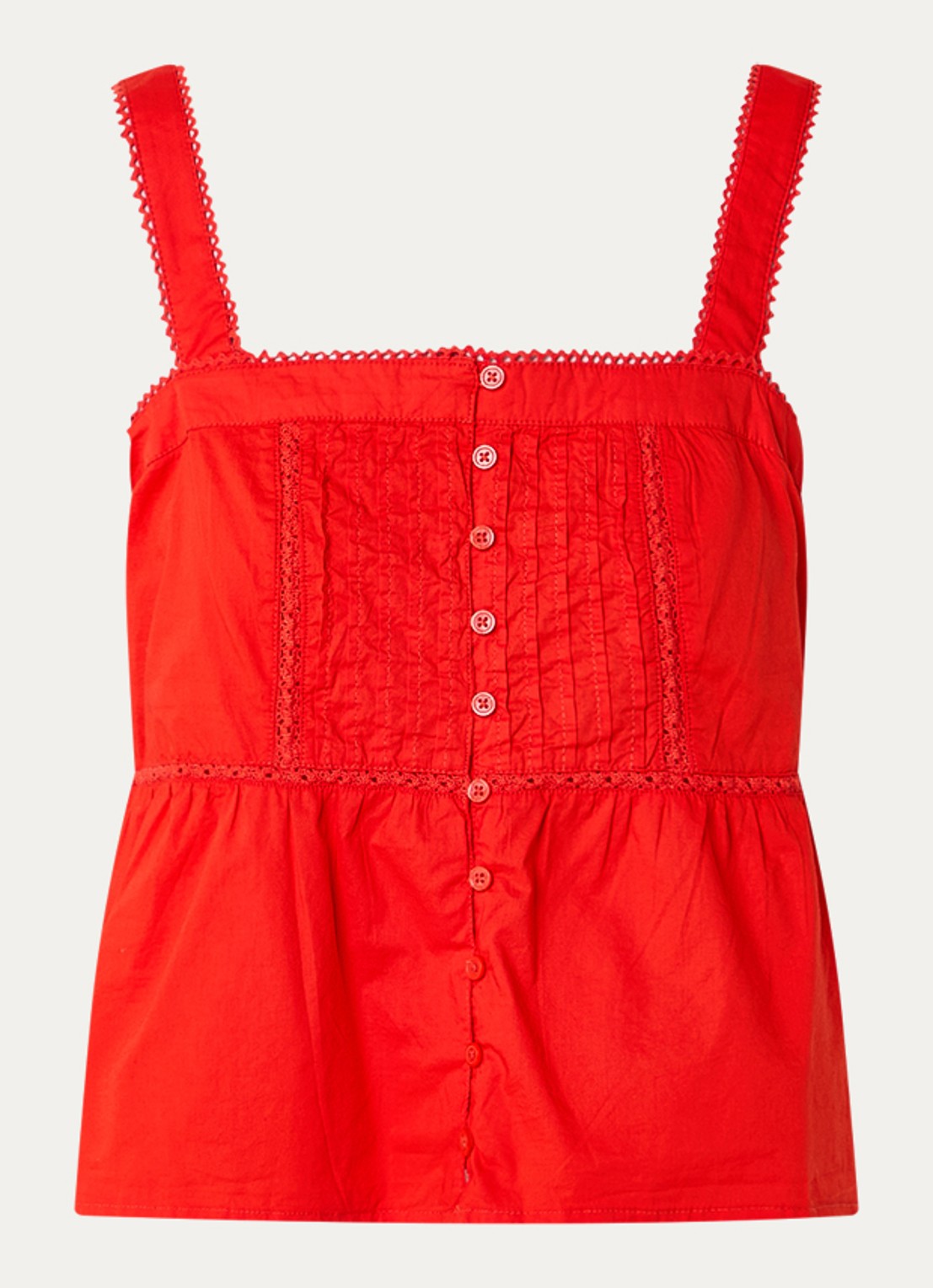 Levi's Mouwloze top met rechthoekige hals - voorkant 3 rood