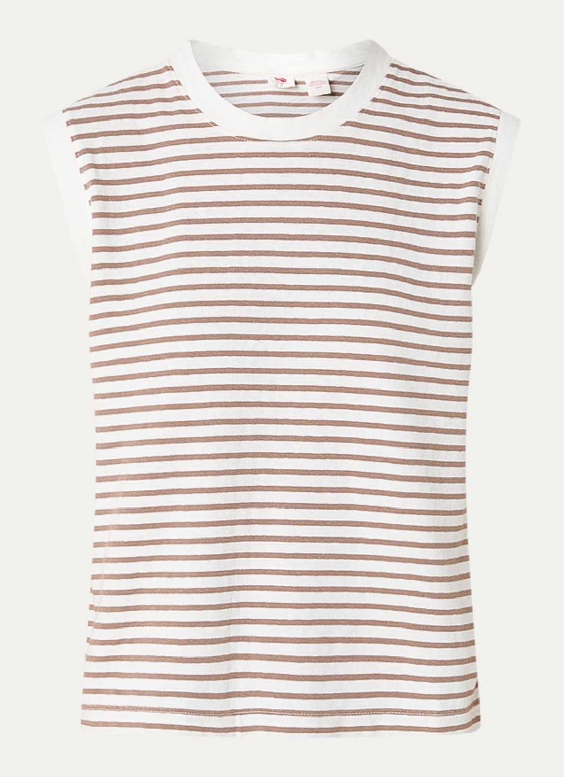 Levi's Mouwloze top met streepprint - voorkant donkerbeige