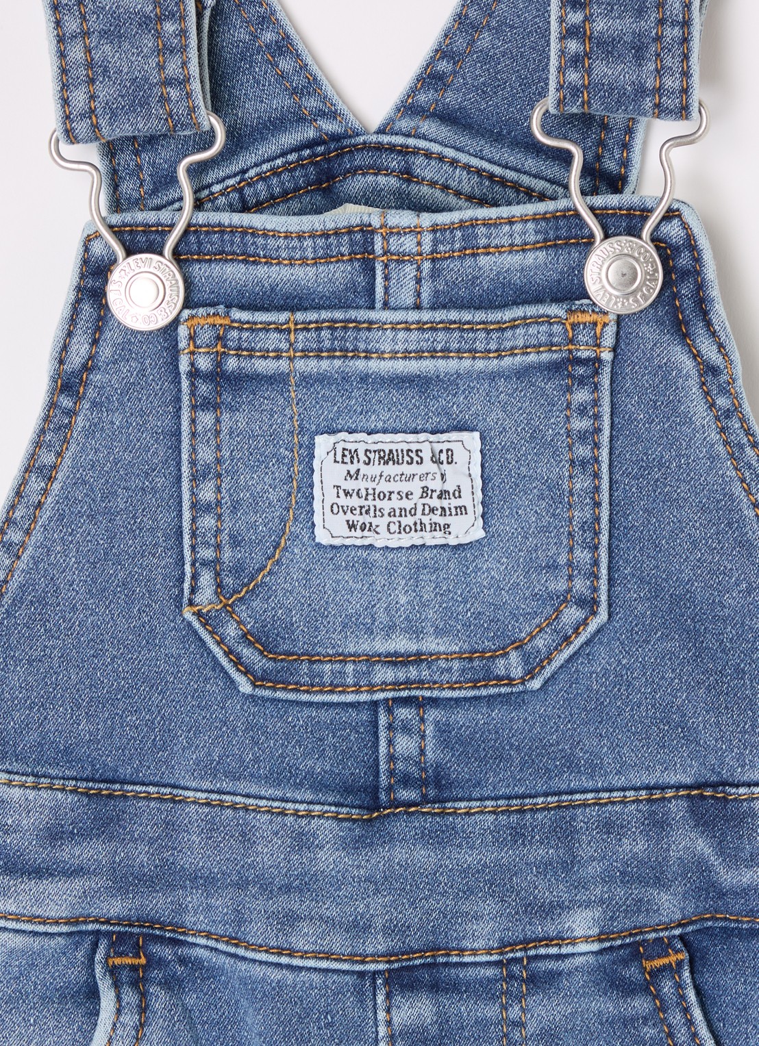 Levi's My First Overall straight fit tuinbroek van denim - detail indigo