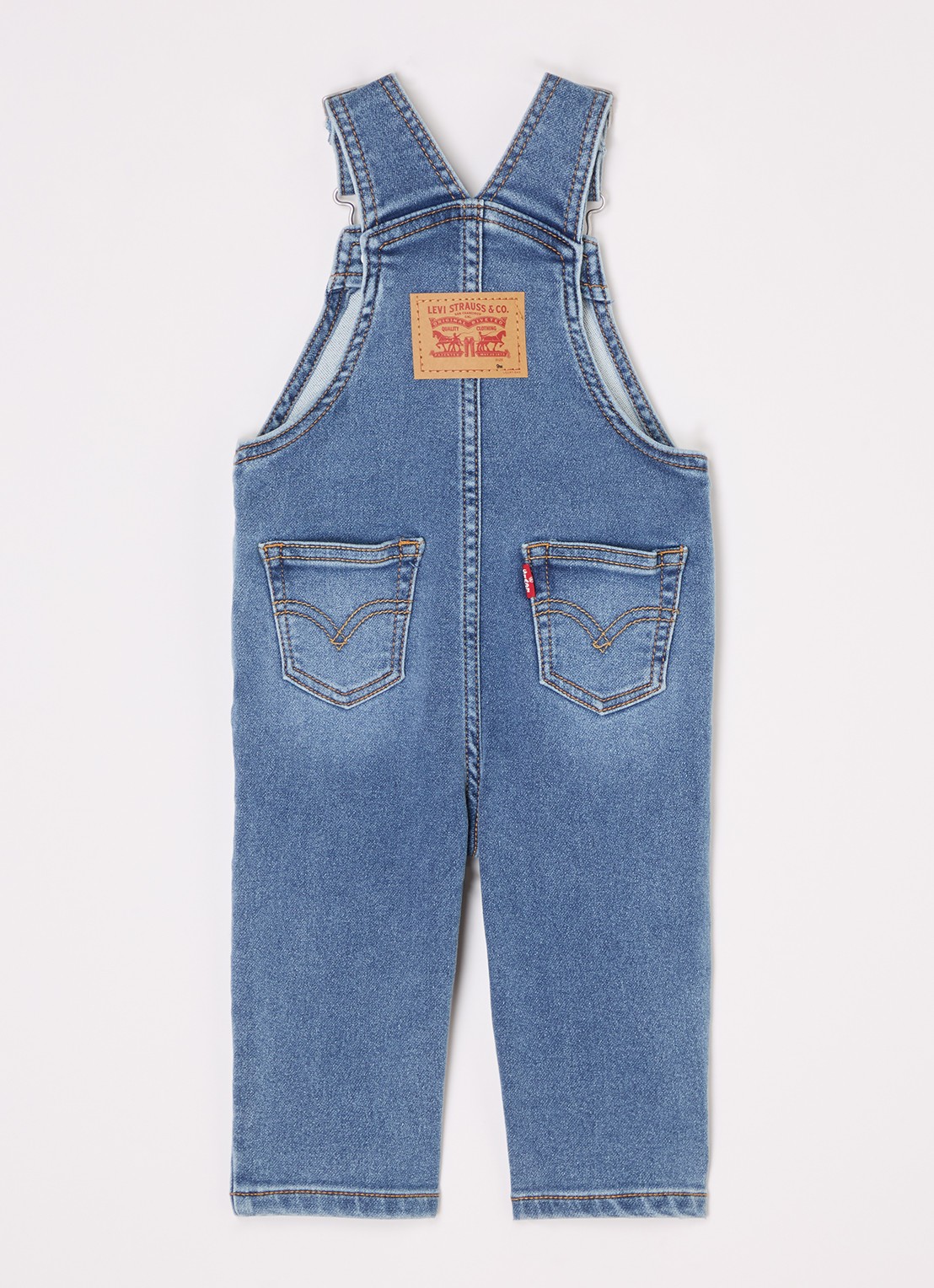 Levi's My First Overall straight fit tuinbroek van denim - voorkant 3 indigo