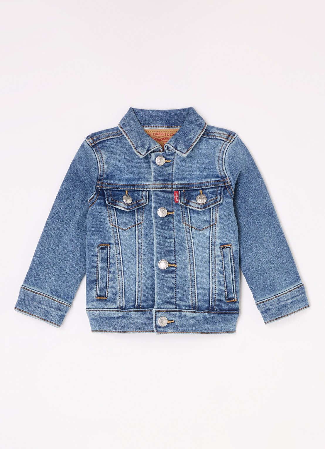 Levi's My First Trucker spijkerjas met steekzakken - voorkant indigo