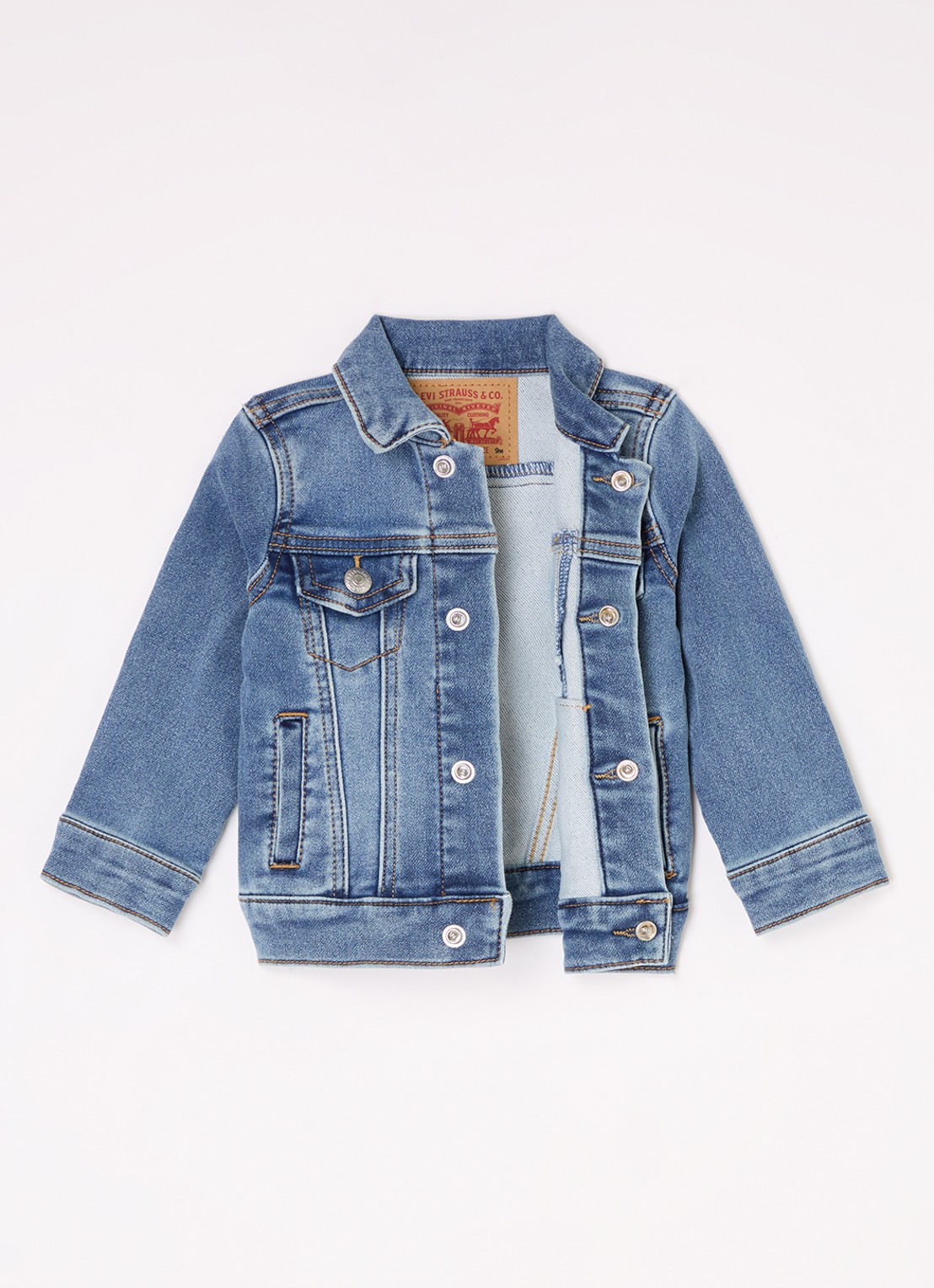 Levi's My First Trucker spijkerjas met steekzakken - voorkant 2 indigo