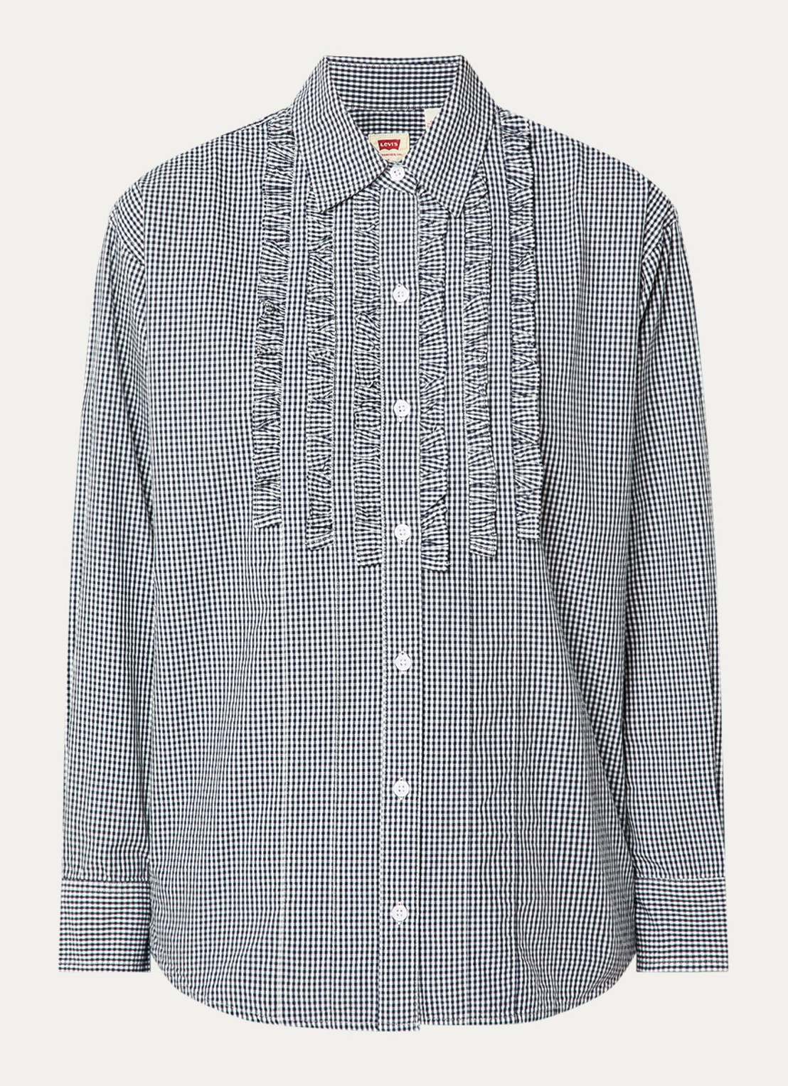 Levi's Novelty blouse met ruitdessin - voorkant donkerblauw