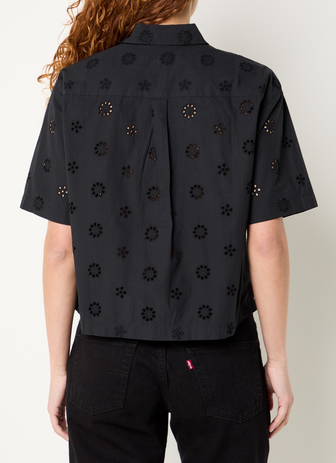 Levi's Novelty Harlie blouse met opengewerkt dessin - achterkant 4 zwart