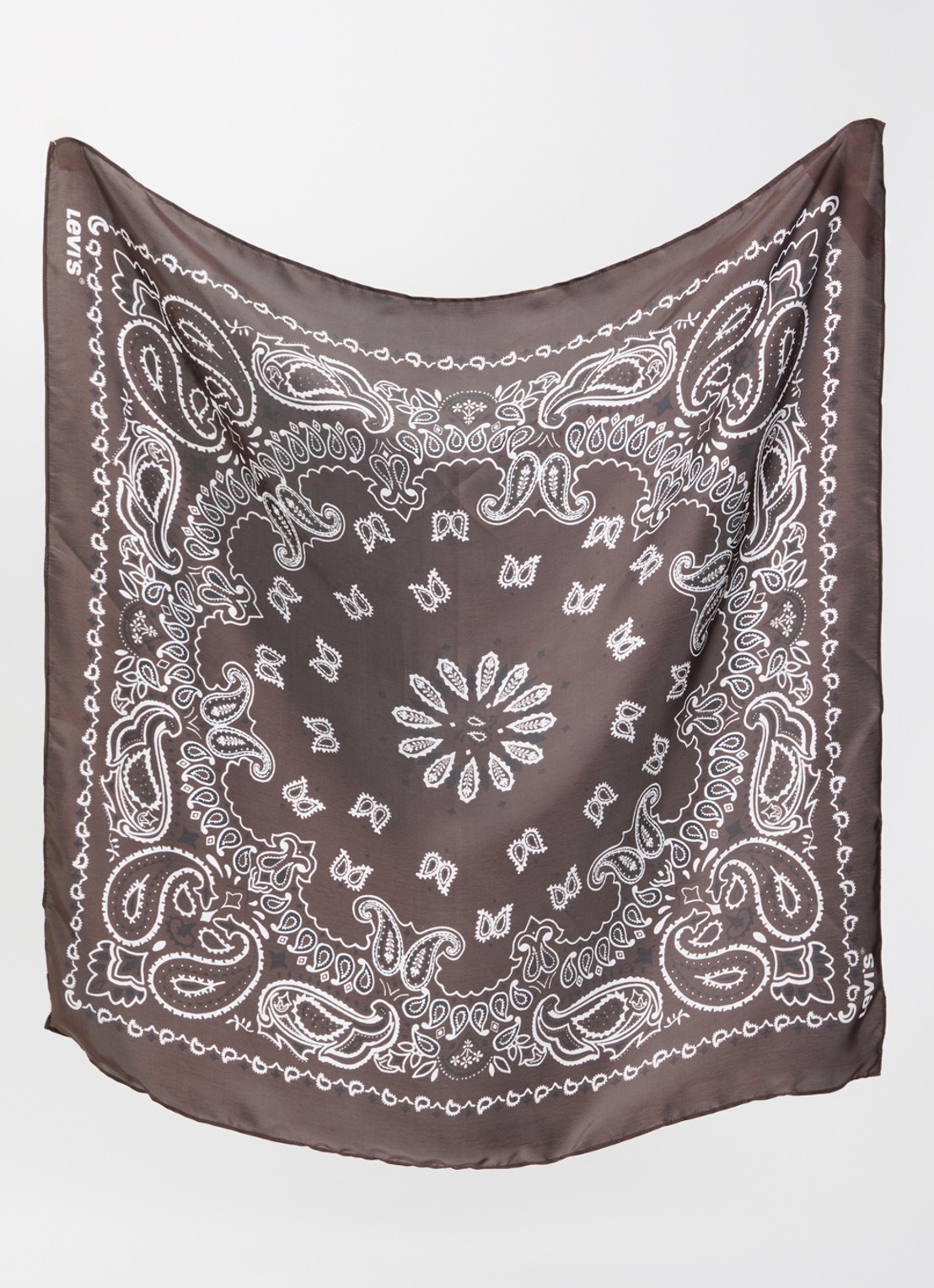Levi's Oakley bandana van satijn 70 x 70 cm  - detail 2 bruin