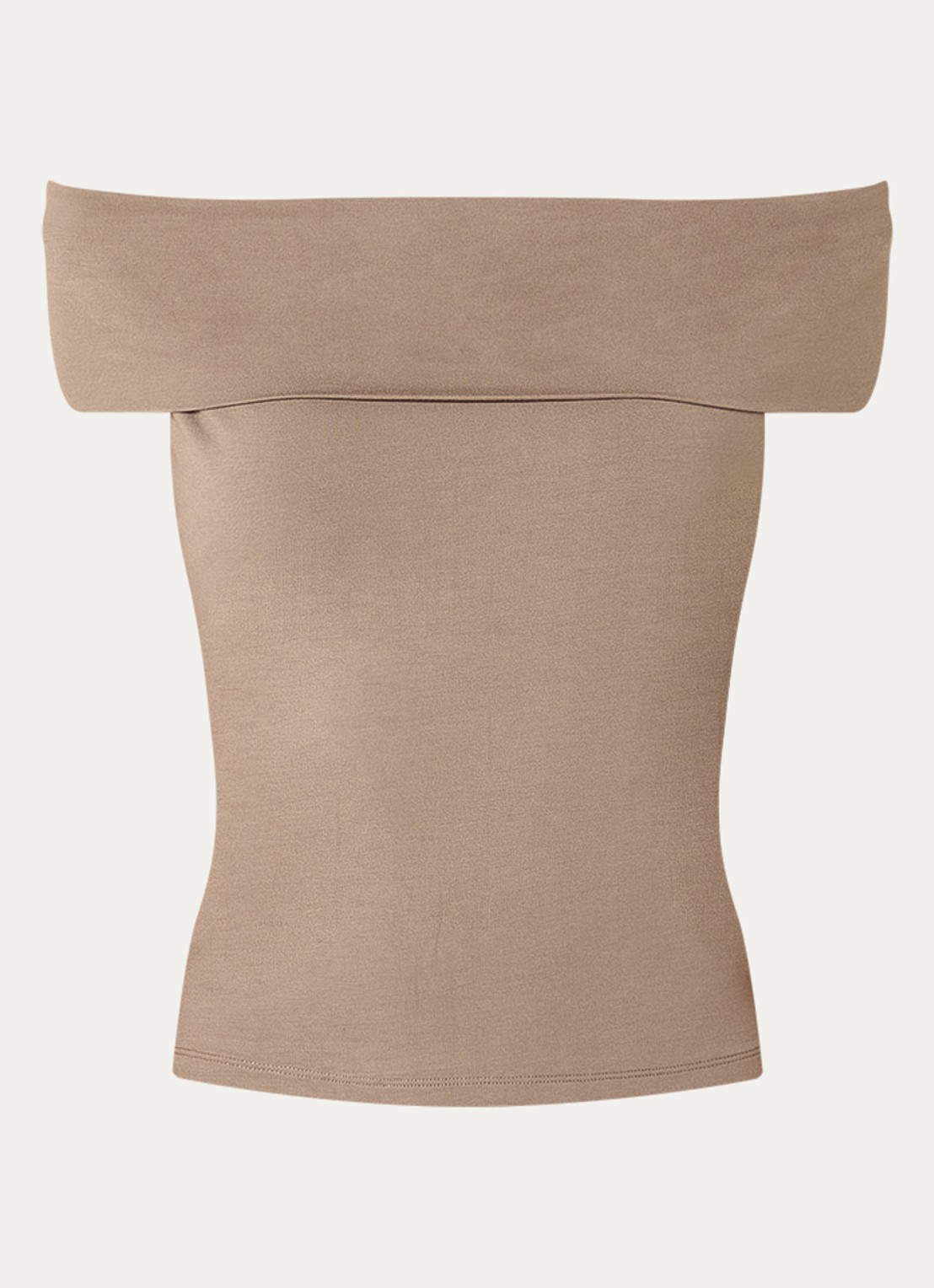 Levi's Off shoulder top - voorkant donkerbeige