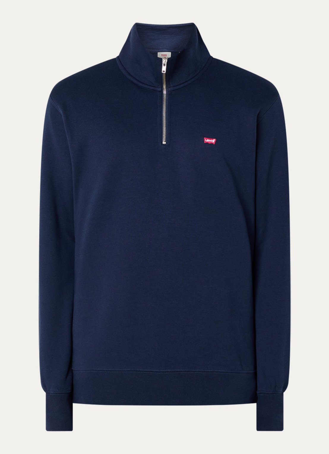 Levi's Original sweater met halve rits - voorkant 3 donkerblauw
