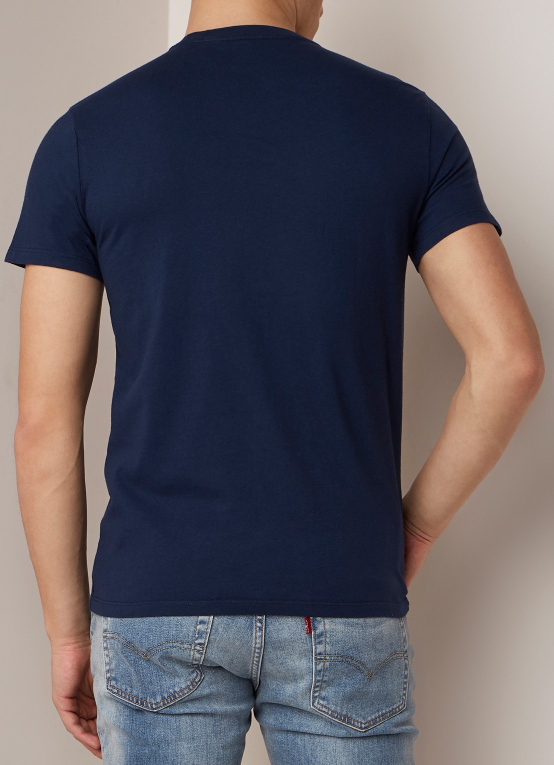 Levi's Original T-shirt van katoen met logopatch - achterkant 4 donkerblauw