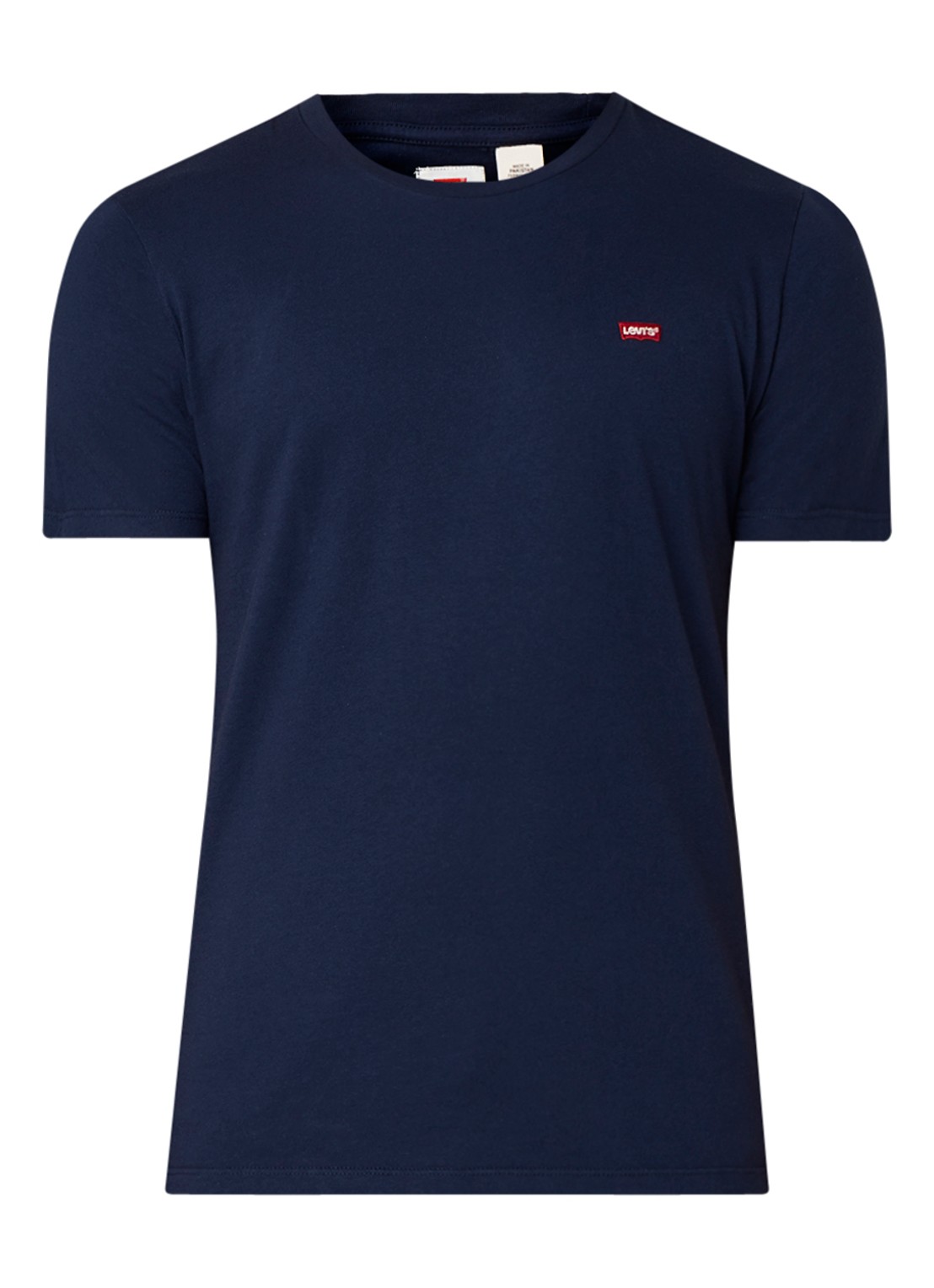Levi's Original T-shirt van katoen met logopatch - voorkant donkerblauw