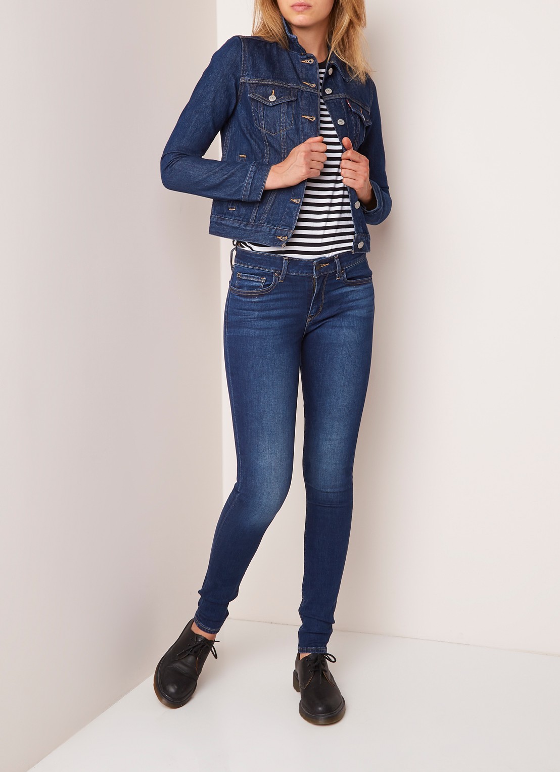 Levi's Original Trucker spijkerjas met steekzakken - voorkant 2 indigo