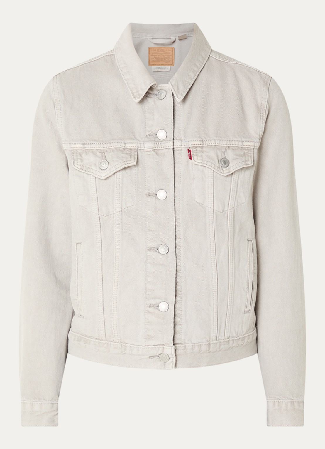 Levi's Original Trucker spijkerjas met steekzakken - voorkant lichtgrijs
