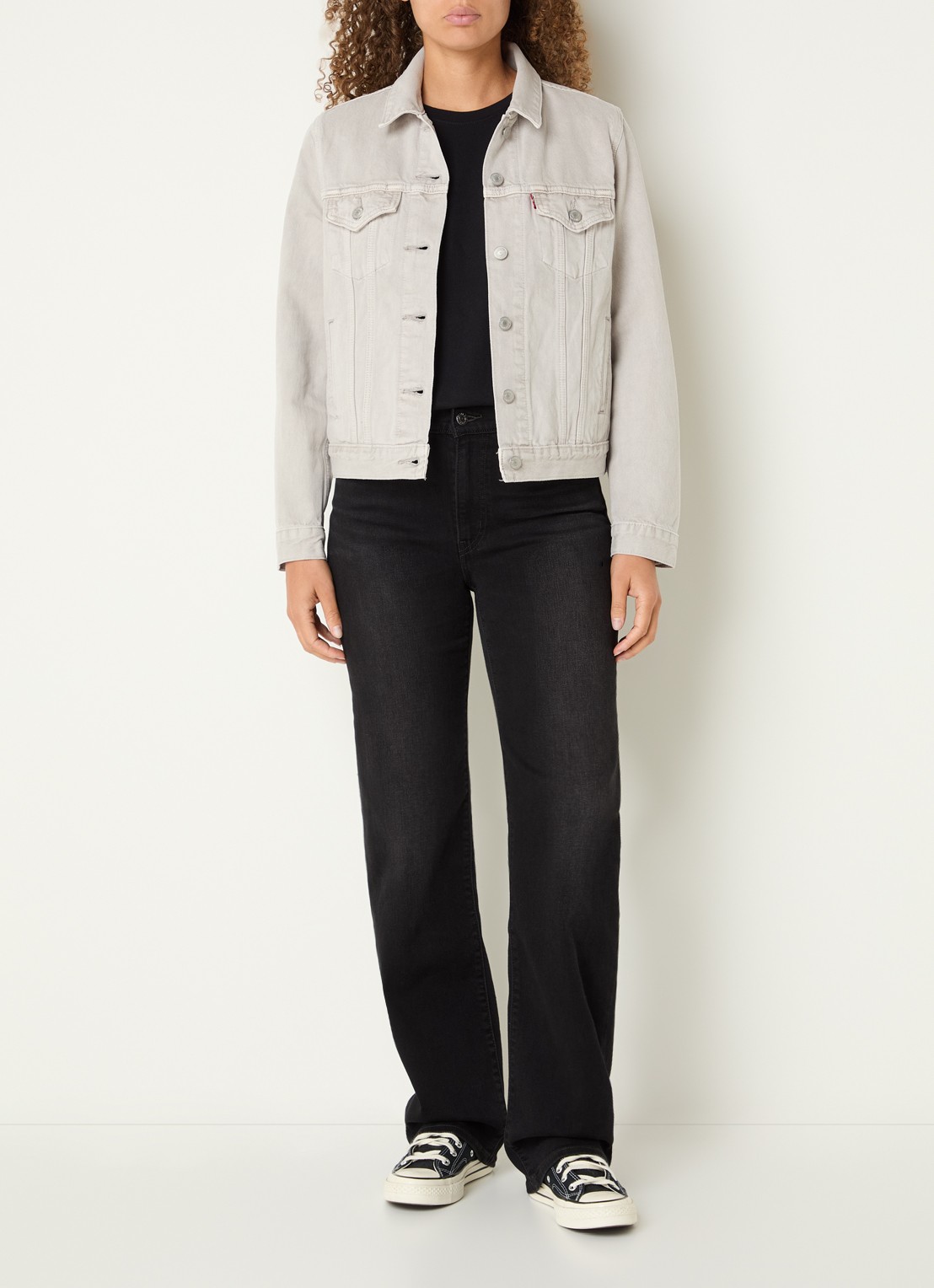 Levi's Original Trucker spijkerjas met steekzakken - voorkant 2 lichtgrijs