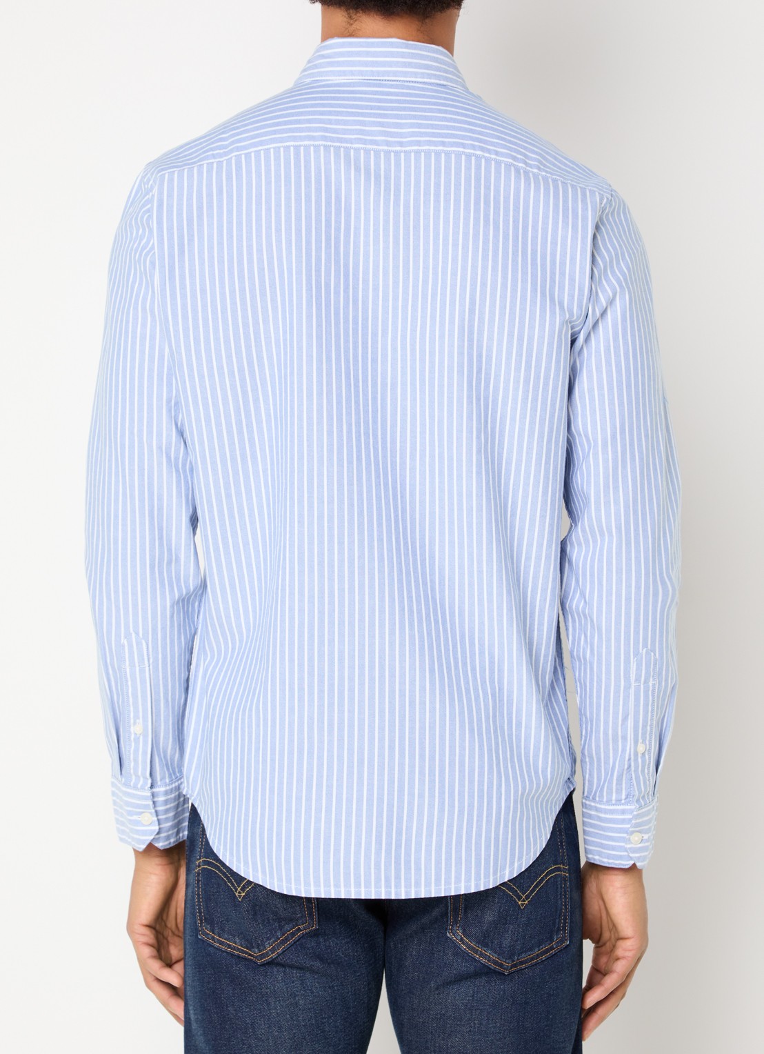 Levi's Overhemd met streepprint - achterkant blauwgrijs